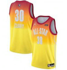 2023 All-Star #30 Stephen Curry Orange Game Swingman Stitched Basketball Jersey