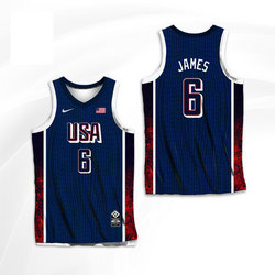 2024 Team USA #6 Lebron James Navy Basketball Jerseys