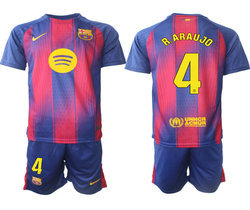 2025-26 Barcelona #4 R.ARAUJO home Soccer Club Jersey