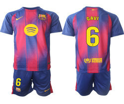 2025-26 Barcelona #6 GAVI home Soccer Club Jersey
