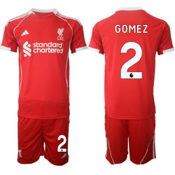 2025-26 Liverpool #2 GOMEZ home Soccer Club Jersey