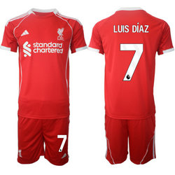 2025-26 Liverpool #7 LUIS DIAZ home Soccer Club Jersey