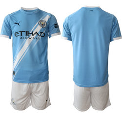 2025-26 Manchester City Blank Home Soccer Club Jersey