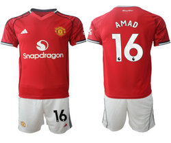 2025-26 Manchester United #16 AMAD Home Soccer Club Jersey