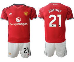 2025-26 Manchester United #21 ANTONY Home Soccer Club Jersey