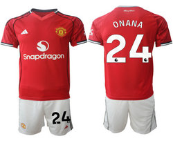 2025-26 Manchester United #24 ONANA Home Soccer Club Jersey