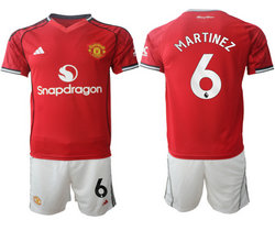 2025-26 Manchester United #6 MARTINEZ Home Soccer Club Jersey