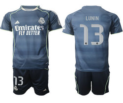 2025-26 Real Madrid #13 LUNIN Away Soccer Club Jersey