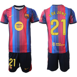 2026-27 Barcelona #21 F.De Jong home Soccer Club Jersey
