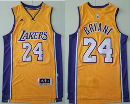 Adidas Los Angeles Lakers #24 Kobe Bryant Gold Game Authentic Stitched NBA Jersey