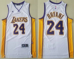 Adidas Los Angeles Lakers #24 Kobe Bryant White Game Authentic Stitched NBA Jersey