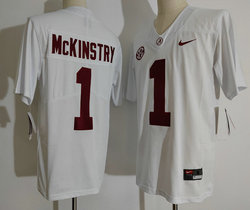 Alabama Crimson Tide #1 Kool-Aid Mckinstry White Vapor Untouchable Authentic Stitched NCAA Jersey