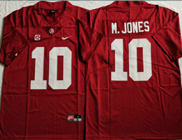 Alabama Crimson Tide #10 Mac Jones Red Vapor Untouchable Authentic Stitched NCAA Jersey
