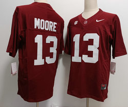Alabama Crimson Tide #13 Malachi Moore Red Authentic stitched Football jersey