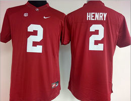 Alabama Crimson Tide #2 Derrick Henry Red Authentic Stitched College Football Jersey