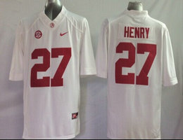 Alabama Crimson Tide #27 Derrick Henry White Authentic Stitched College Football Jersey