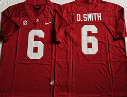 Alabama Crimson Tide #6 D.SMITH Red Vapor Untouchable Authentic Stitched NCAA Jersey
