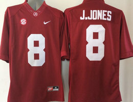 Alabama Crimson Tide #8 Julio Jones Red Authentic Stitched College Football Jersey