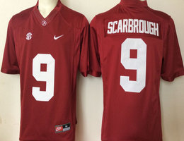 Alabama Crimson Tide #9 Bo Scarbrough Red Authentic Stitched College Football Jersey