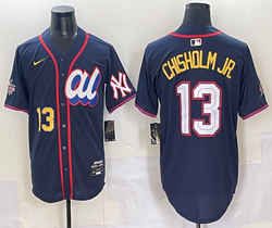 American League #13 Jazz Chisholm Jr Blue 2025 All-Star Baseball Jersey