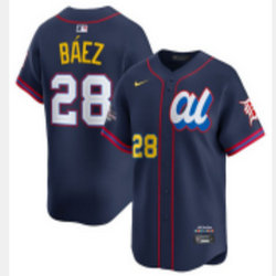 American League #28 Javier Baez Blue 2025 All-Star Baseball Jersey