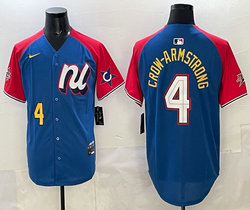 American League #4 Pete Crow-Armstrong Navy Red sleeves 2025 All-Star Jersey