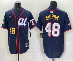 American League #48 Jacob deGrom Blue 2025 All-Star Baseball Jersey