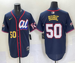 American League #50 Kris Bubic Blue 2025 All-Star Baseball Jersey