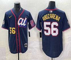 American League #56 Randy Arozarena Blue 2025 All-Star Baseball Jersey