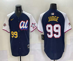 American League #99 Aaron Judge Navy White sleeves 2025 All-Star Jersey