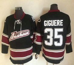 Anaheim Ducks #35 Jean-Sebastien Giguere Throwback Authentic Stitched NHL Jersey
