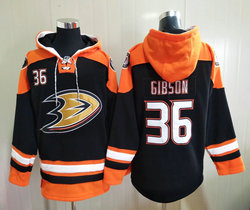 Anaheim Ducks #36 John Gibson NHL Stitched Pullover Hoodie
