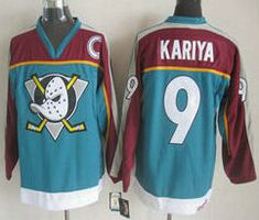 Anaheim Ducks #9 Paul Kariya blue Throwback Authentic Stitched NHL Jersey