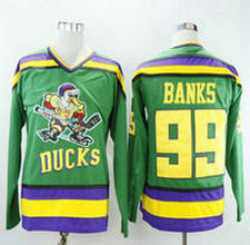 Anaheim Ducks #99 Adam Banks Movie Hockey Green Jersey
