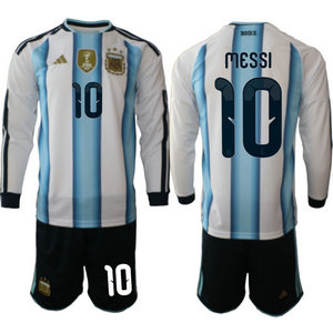 Argentina #10 Messi Long sleeve home 2026 World Cup Soccer jersey
