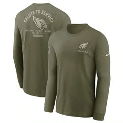 Arizona Cardinals Olive 2025 Salute To Service Sideline Long Sleeve T-Shirt