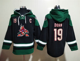 Arizona Coyotes #19 Shane Doan Black All Stitched Hooded Sweatshirt