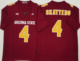 Arizona State Sun Devils #4 Cam Skattebo Red Stitched Jersey
