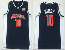 Arizona Wildcats #10 Mike Bibby Navy College Basketball Jersey