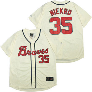 Atlanta Braves #35 Phil Niekro Cream Throwback Stitched MLB Jersey