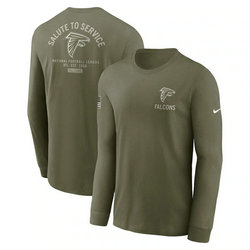 Atlanta Falcons Olive 2025 Salute To Service Sideline Long Sleeve T-Shirt