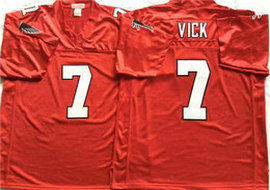 Mitchell And Ness Atlanta Falcons #7 Michael Vick Red Throwback Authentic Stitched NFL Jersey