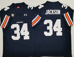 Auburn Tigers #34 Bo Jackson Blue Authentic Stitched NCAA Jersey