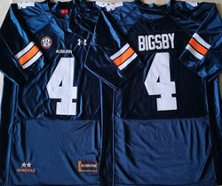 Auburn Tigers #4 Tank Bigsby Navy Blue Authentic Stitched NCAA Jersey
