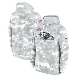 Baltimore Ravens 2024 Camo Salute To Service Pullove Hoodie