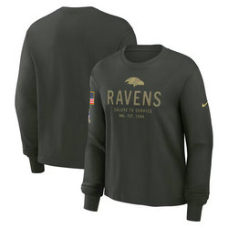 Baltimore Ravens Dark Green 2025 Salute To Service Sideline Dri-FIT Long Sleeve T-Shirt