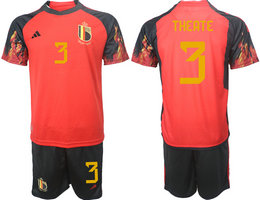 Belgium #3 THEATE Home 2022 World Cup National Soccer Jersey