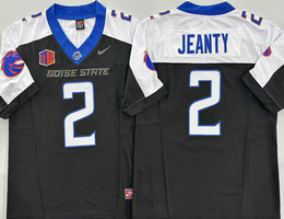 Boise State Broncos #2 Ashton Jeanty Black White Stitched Football Jersey