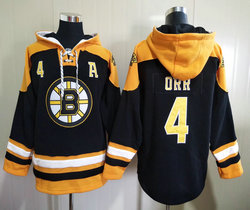 Boston Bruins #4 Bobby Orr Black NFL Stitched Pullover Hoodie