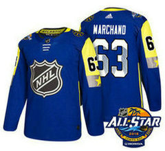 Boston Bruins #63 Brad Marchand Blue 2018 NHL All-Star Stitched Ice Hockey Jersey